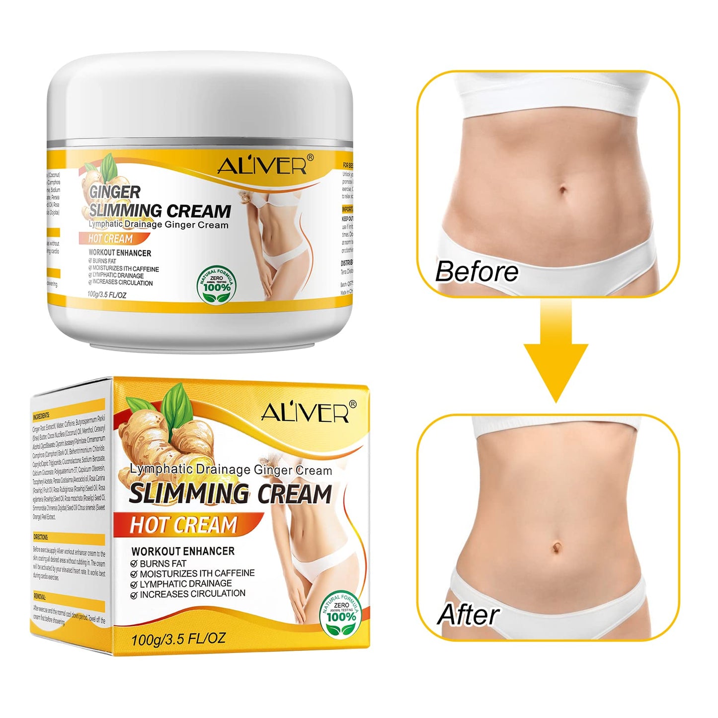 VOGSIG Anti Cellulite Slimming Cream Gel, Hot Cream, Ginger Fat Burning Weight Loss Full VOGSIGUS supplements