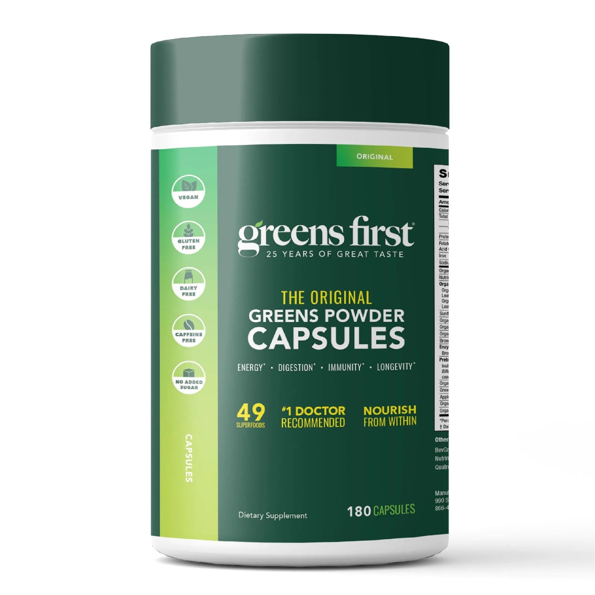 Greens First Phytonutrient Capsules - 49 Antioxidant-Rich Superfoods with Organic Fruits & Veggies, Prebiotics, Probiotics Greens FirstAu supplements