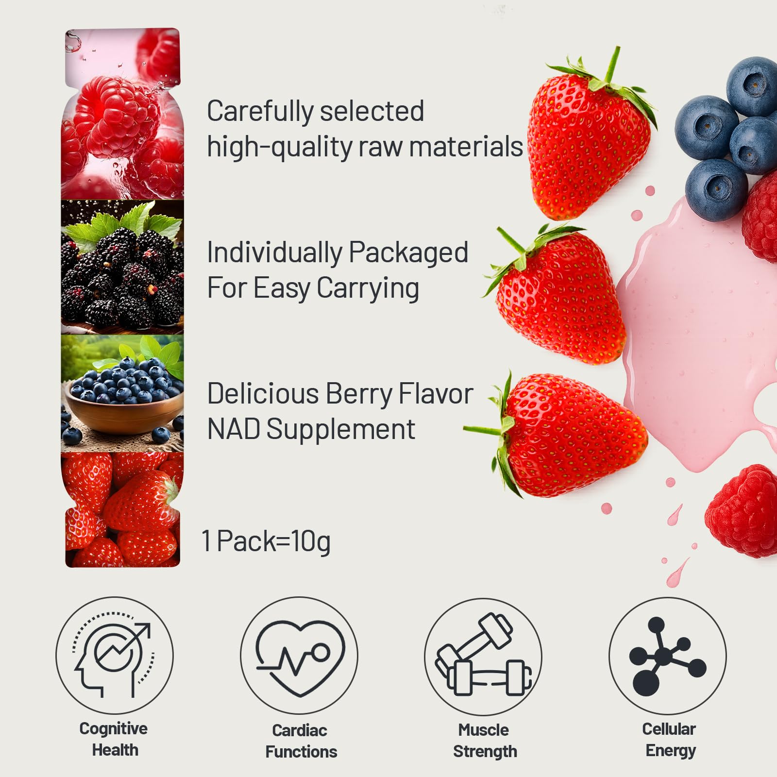 NAD Supplement 1000mg with Resveratrol Pure Organic Liquid Packets - Nicotinamide Riboside Supplements with PQQ - Liposomal NAD+ Berry Flavor Drink - Cellular Energy & Anti-Aging Support, 30 Packs YYURAURBAu supplements
