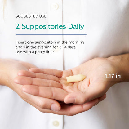 Vitanica Yeast Arrest, Homeopathic Vaginal Suppositories, for Yeast Infection Symptoms, Relieves Burning, Itching & Discharge, with Boric Acid, Tea Tree Oil & Probiotics, Vegan (Pro Logo, 14ct) VitanicaUS supplements