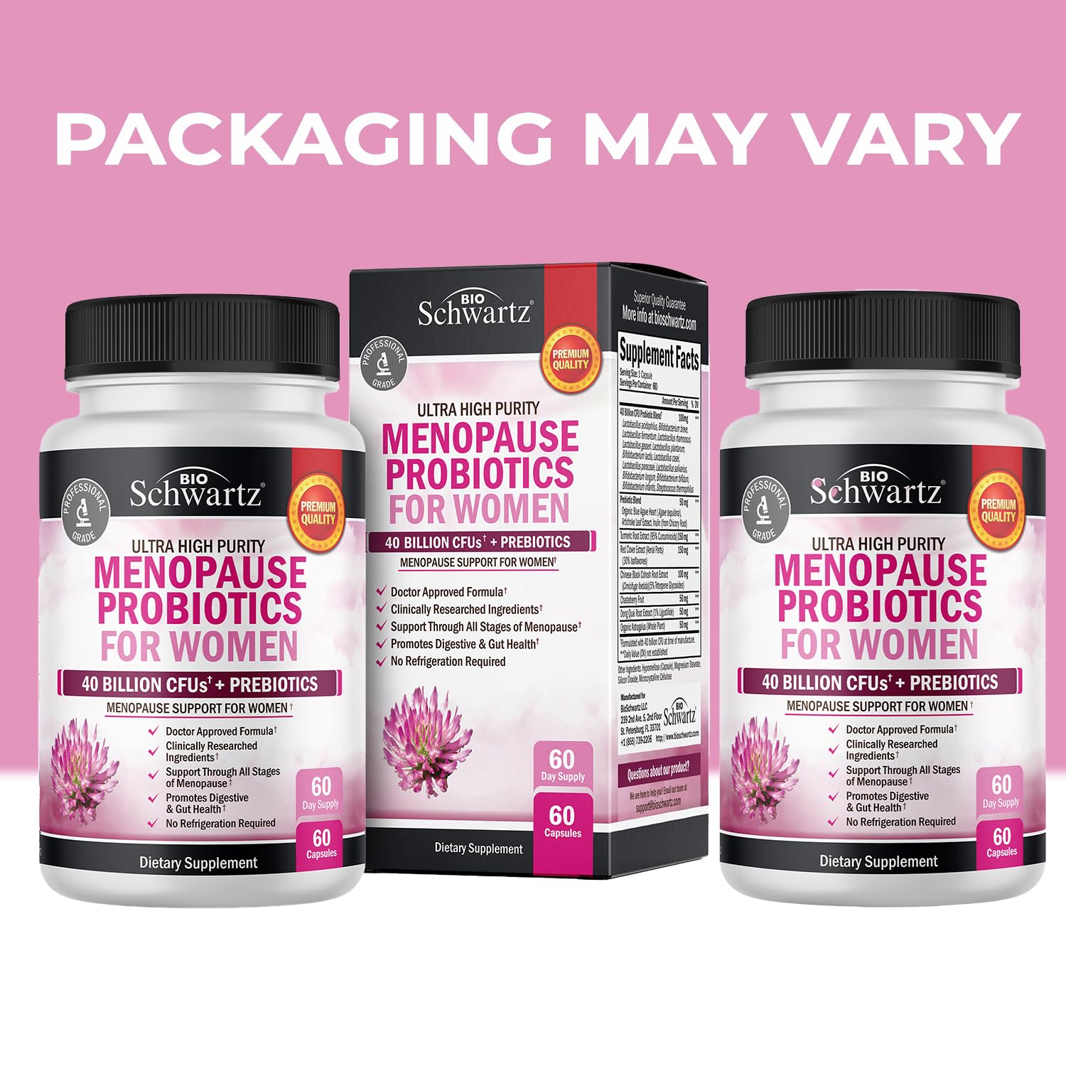 Menopause Support Probiotics for Women - Unique Menopause Relief for Hot Flashes BioSchwartzAu supplements