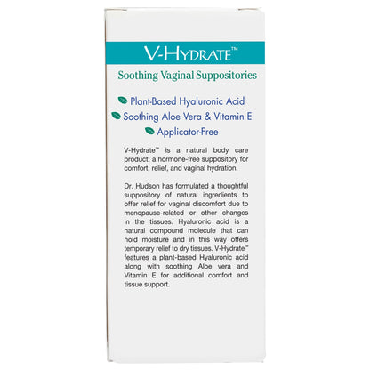 Vitanica V-Hydrate, Hyaluronic Acid Vaginal Suppositories for Comfort and Vaginal Hydration with Aloe Vera and Vitamin E, Hormone-Free & Drug-Free, Vegan, 2 Month Supply, 24 Count VitanicaUS supplements