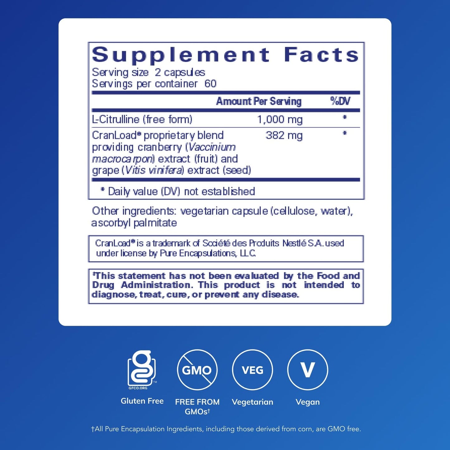 Pure Encapsulations Nitric Oxide Ultra (Capsules) - Supplement Supports Nitric Oxide Production, Healthy Blood Flow & Vascular Health - with L-Citrulline & CranLoad Cranberry Extract - 120 Capsules Pure EncapsulationsUS supplements