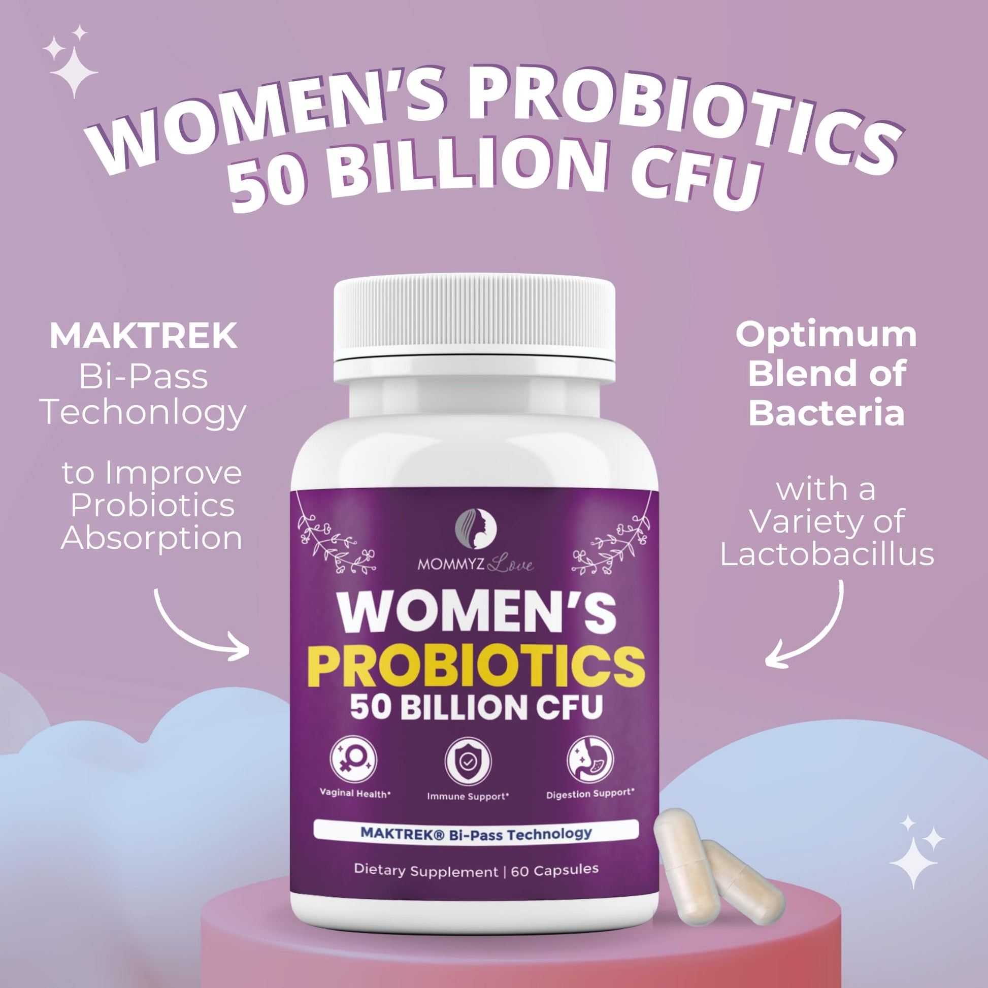 Probiotics for Women Digestive Health + Vaginal Probiotics for Vaginal Odor Control, Balanced PH Levels Mommyz LoveAu supplements