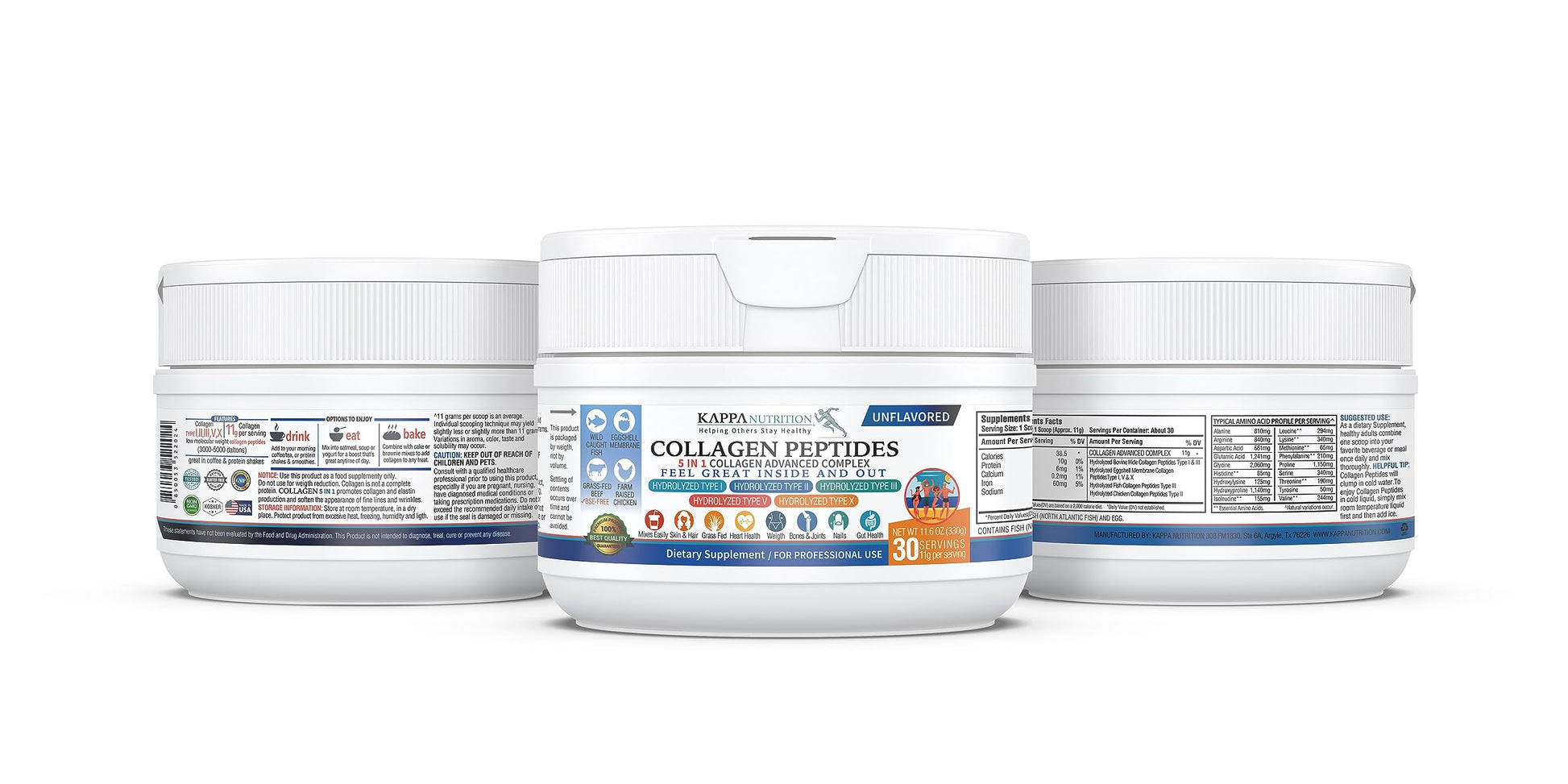 KAPPA NUTRITION Collagen Peptides Powder, 5 in 1 Multi-Collagen Advanced Complex with Hydrolyzed Collagen Peptides, Supports Skin, Hair, Nails, Joints & Bones / 30 Servings KAPPA NUTRITIONAu supplements