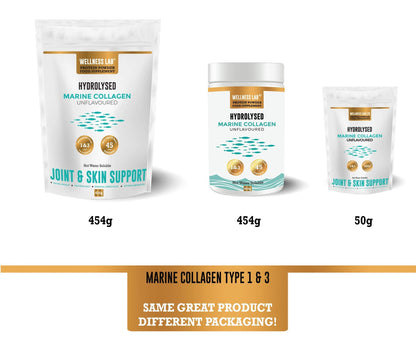 Cleanest Marine Collagen Peptides | Wellness Lab 454g | Type I,III | Highest Bioavailability Hydrolysed Protein Wellness LabUS supplements