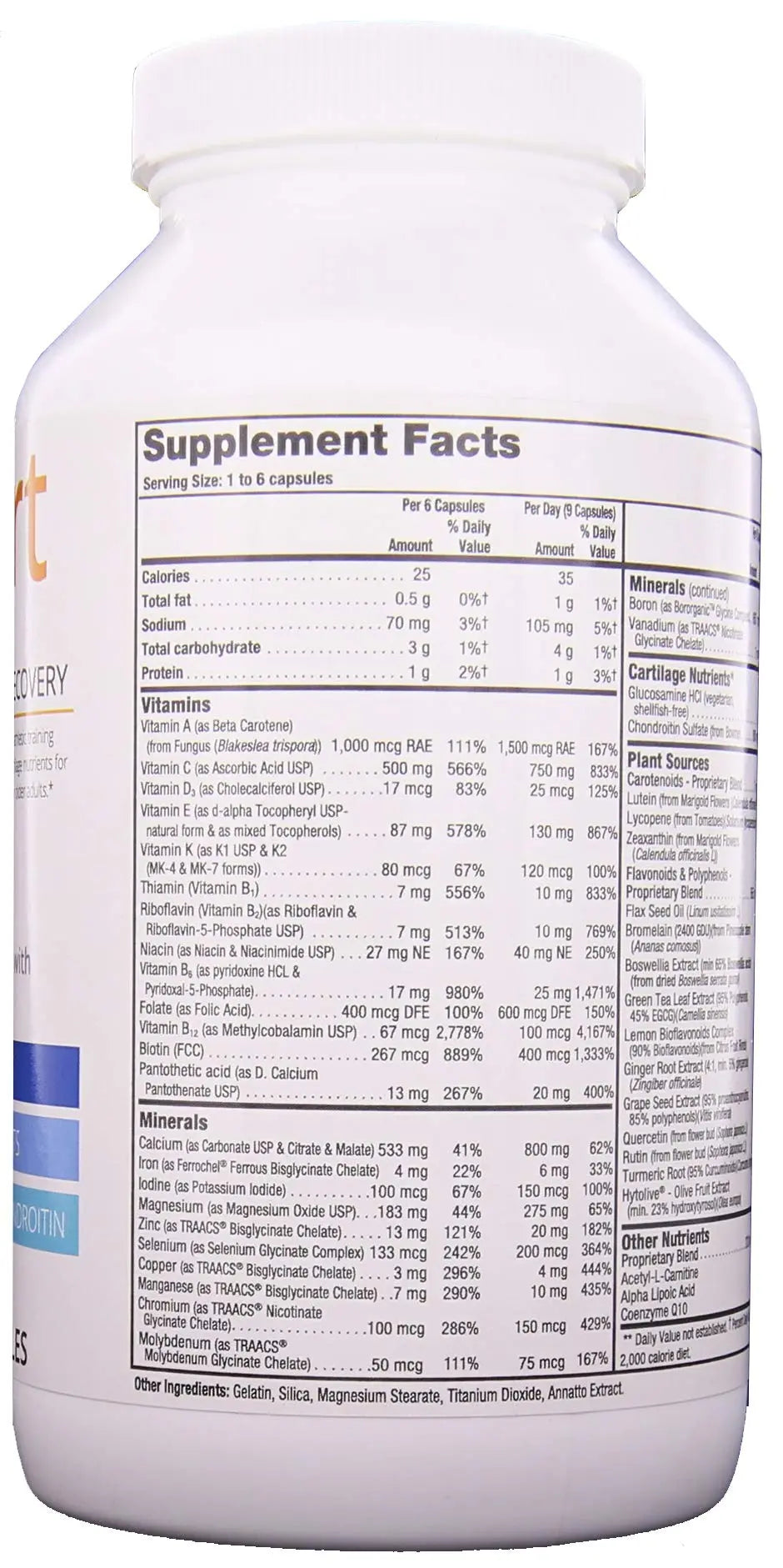 Nutriex Sport Comprehensive Multivitamin Supplement with Glucosamine & Chondroitin 270 Capsules NutriexAu supplements