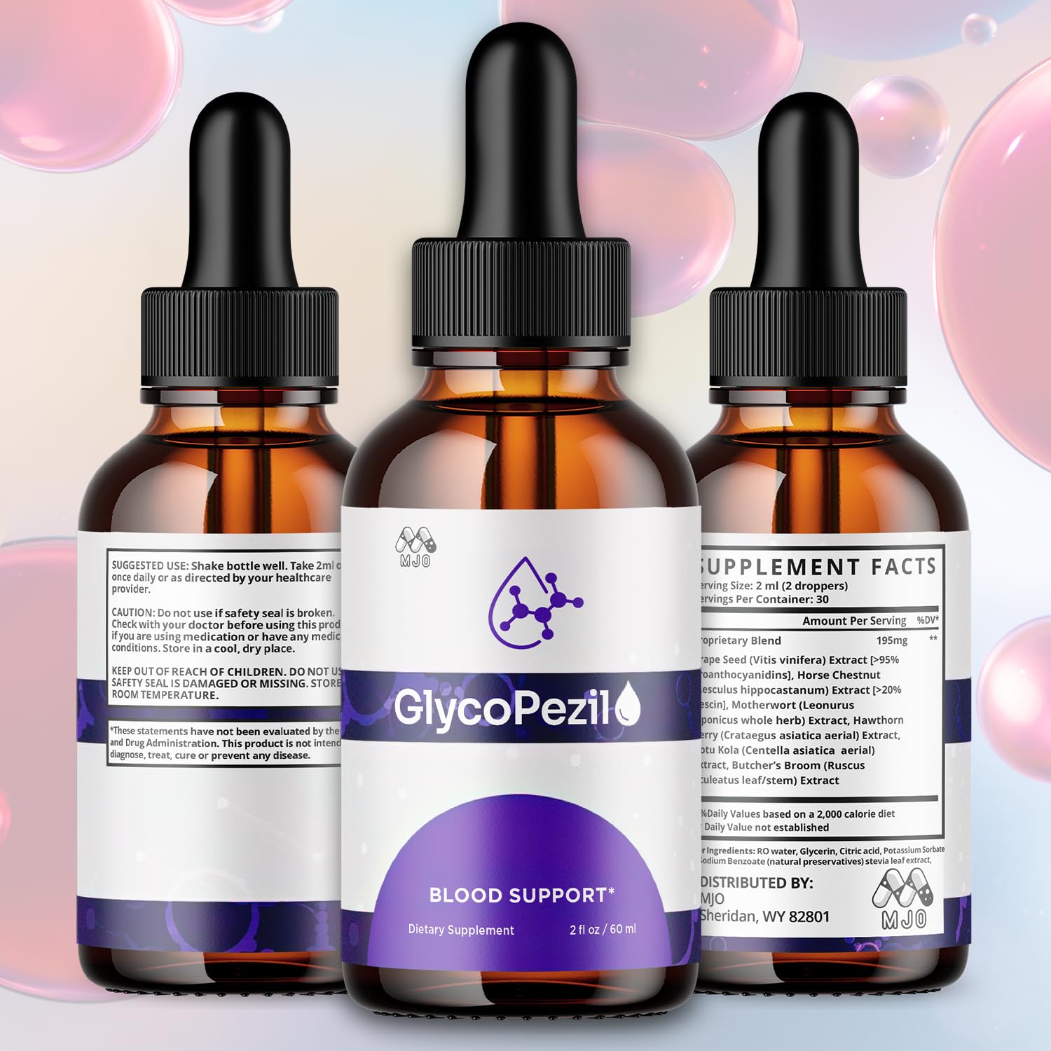 (3 Pack) Glycopezil Drops, Official Glycopezil Blood Health Support Drops with All Natural Ingredients, Advanced Health & Wellness Support Formula with Premium Vitamins for Women & Men (90 Servings) MJOAu supplements