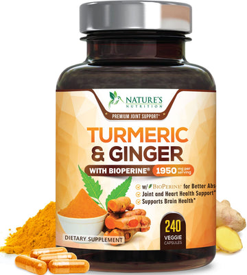 Turmeric Curcumin with BioPerine & Ginger 95% Standardized Curcuminoids 1950mg Nature's NutritionAu supplements