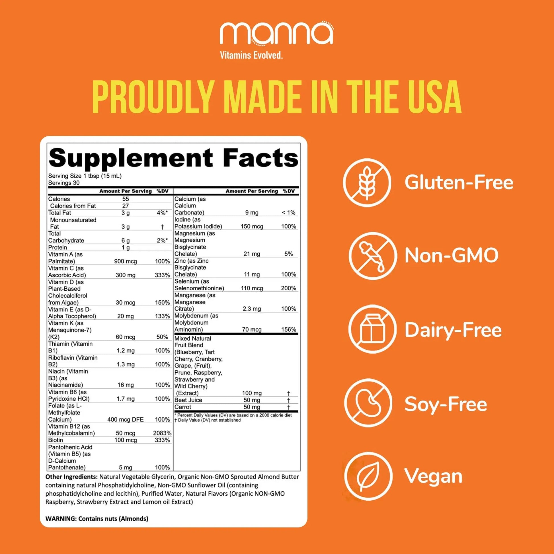 Manna Vitamins Evolved Liposomal Multivitamin - Daily Multivitamin Provides 20 Vitamins and Minerals - Multivitamins for Men and Women Manna Vitamins EvolvedAu supplements