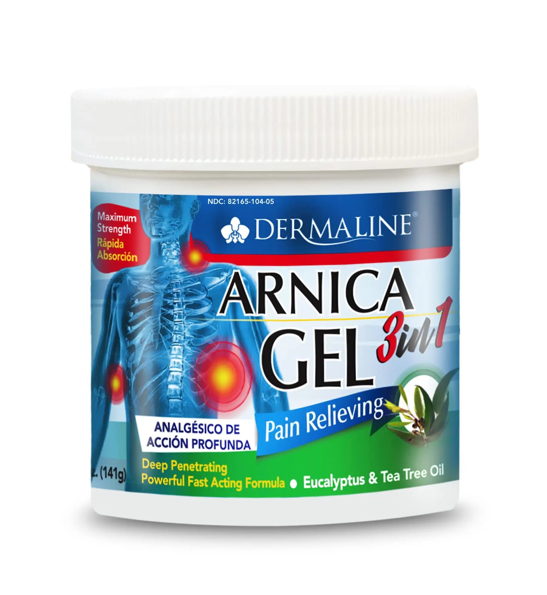 DERMALINE Arnica 3 in 1 Gel, Eucalyptus, Tea Tree Oil, Vitamin E - Fast Acting and Absorbing, Pain Relief DERMALINEAu supplements