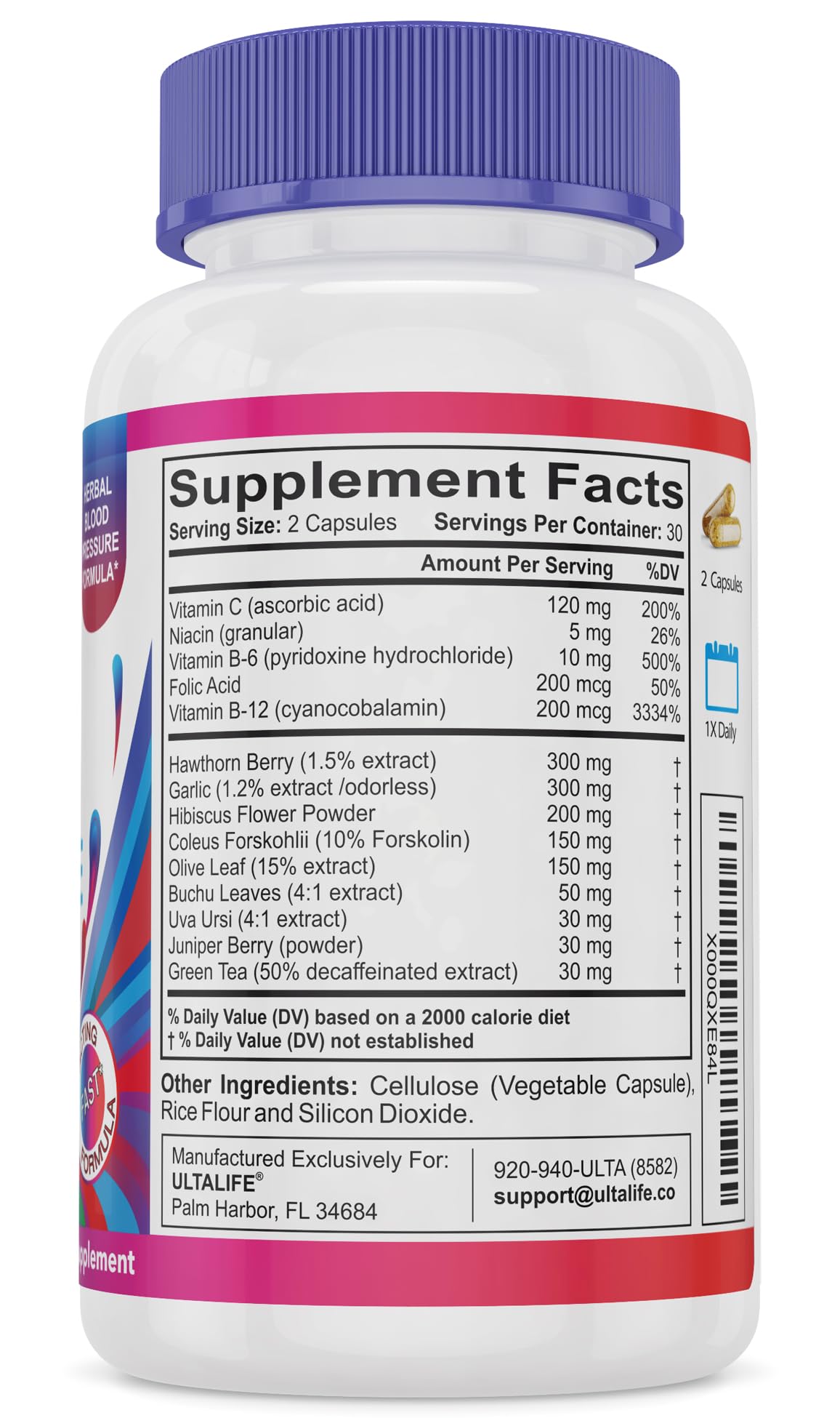 ULTALIFE Blood Pressure Supplements - Advanced Blood Pressure Supplement Complex ULTALIFEAu supplements
