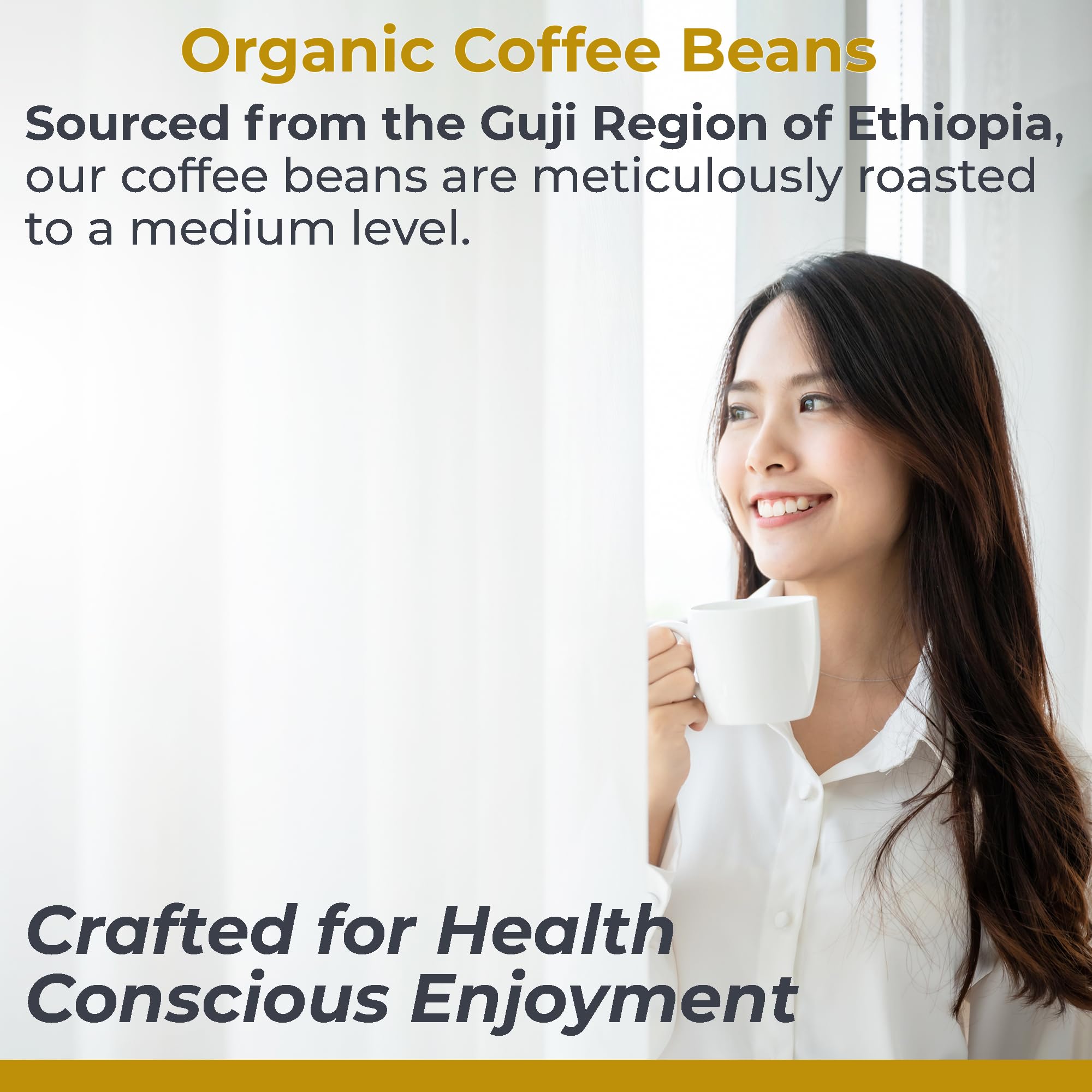Premier Research Labs Organic Whole Roasted Coffee Beans - Medium Roast, From Guji Region of Ethiopia, Crafted for Optimal Health Benefits, Sweet & Fruity, Well-Balanced, Gluten Free - 1 Pound Premier Research LabsAu supplements