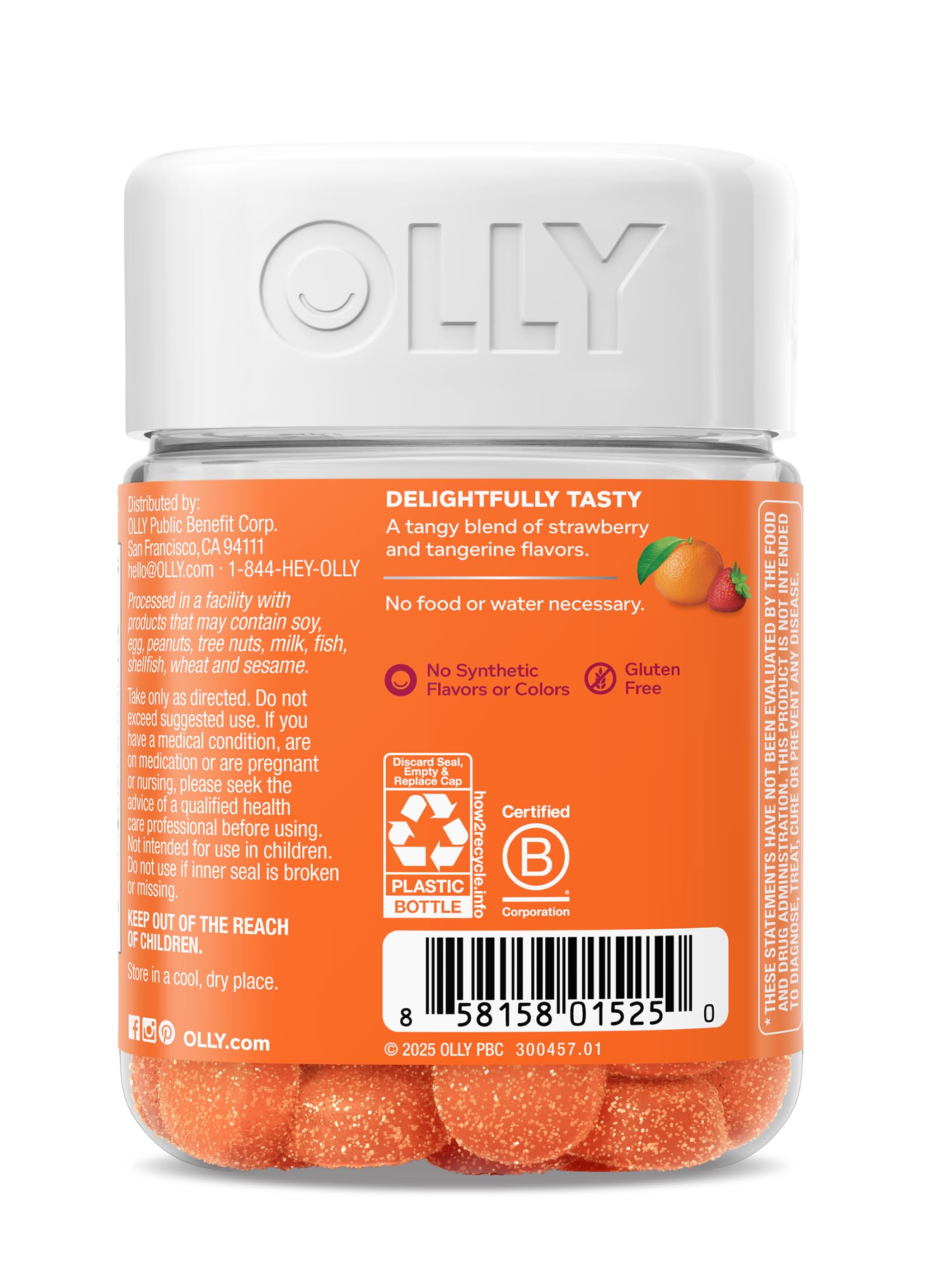 OLLY Laser Focus Gummy, Ginseng, Alpha GPC, B Vitamins, Berry Tangerine Flavor - 36 Count OLLYAu supplements