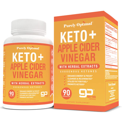 Purely Optimal Premium Keto+Apple Cider Vinegar Pills - Promote Ketosis, Boost Energy Purely OptimalUS supplements