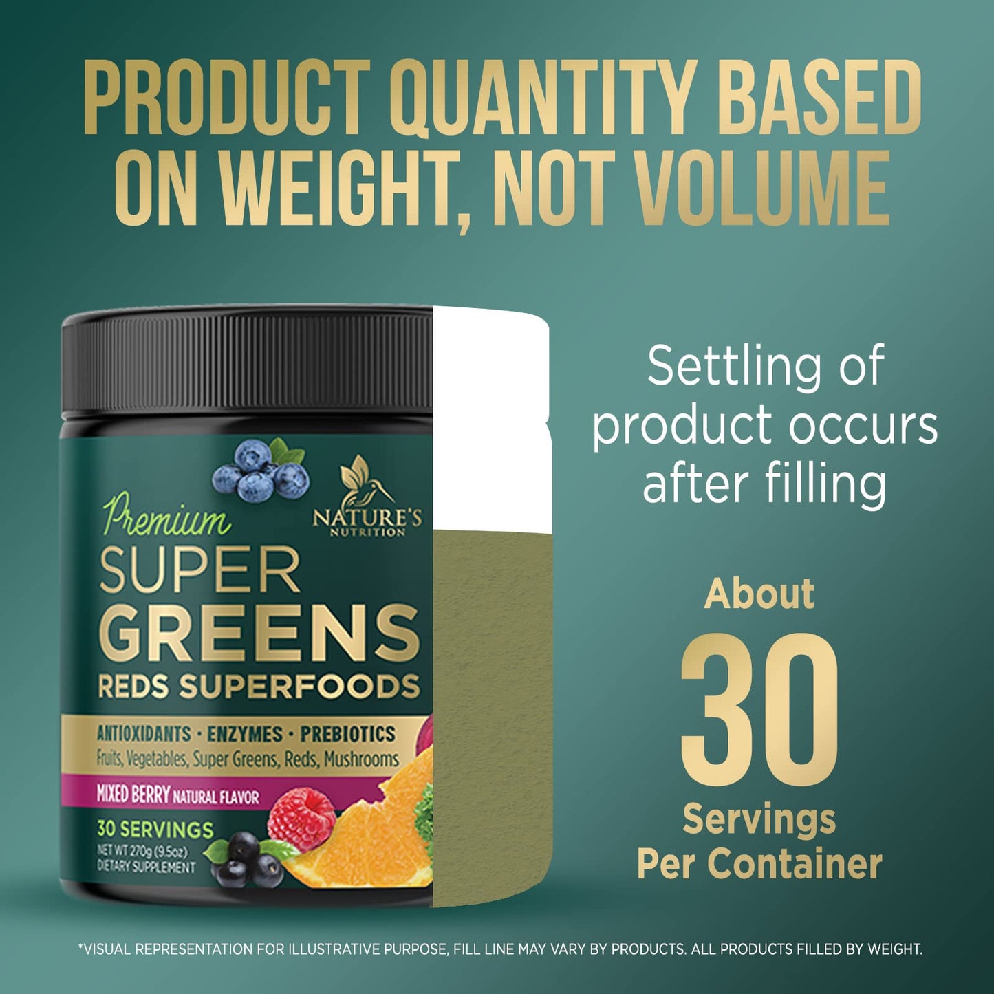 Greens Superfood Powder Supplement - Super Green Smoothie Mix Blend with Spirulina Nature's NutritionUS supplements