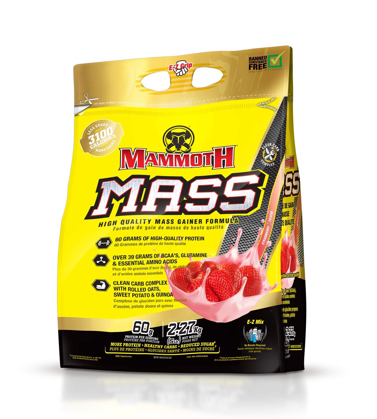Inter-Active Nutrition Mammoth Mass Supplement, 2.27kg Strawberry MammothAu supplements