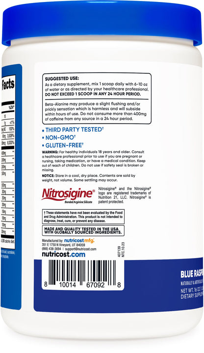 Nutricost Pre-X Xtreme Pre-Workout Powder Complex, Blue Raspberry, 30 Servings NutricostUS supplements