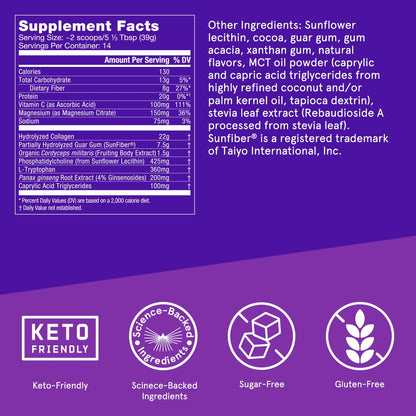 Bulletproof Dark Chocolate Energy Collagen Protein, 19.3 Ounces, Caffeine-Free Fuel BulletproofUS supplements