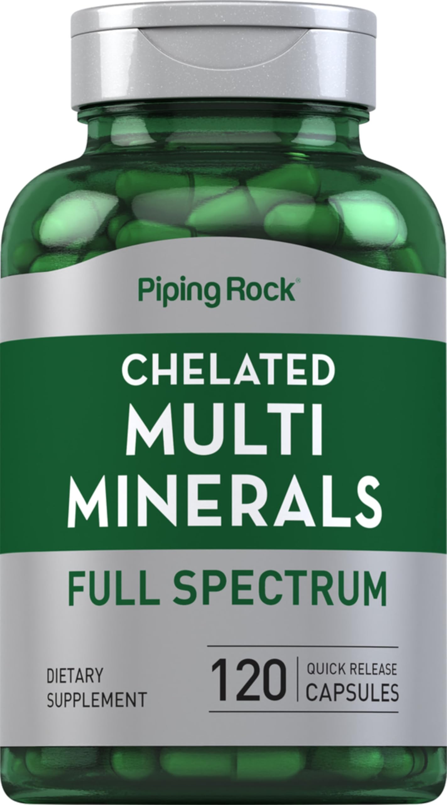 Piping Rock Mega Multi Mineral Chelated Supplement | 120 Capsules | for Men and Women | Iron Free | Non-GMO, Gluten Free Piping RockAu supplements