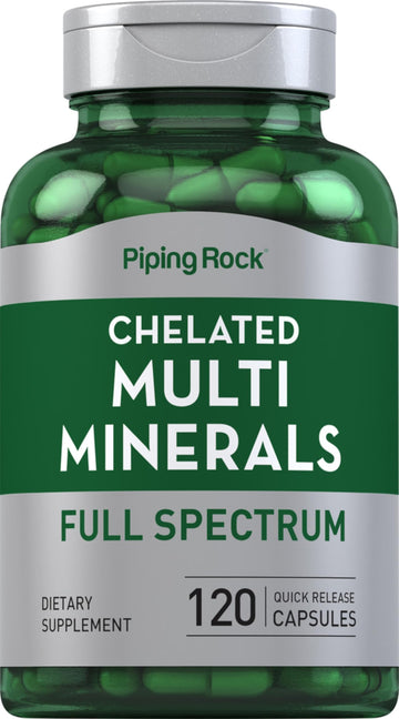 Piping Rock Mega Multi Mineral Chelated Supplement | 120 Capsules | for Men and Women | Iron Free | Non-GMO, Gluten Free Piping RockAu supplements