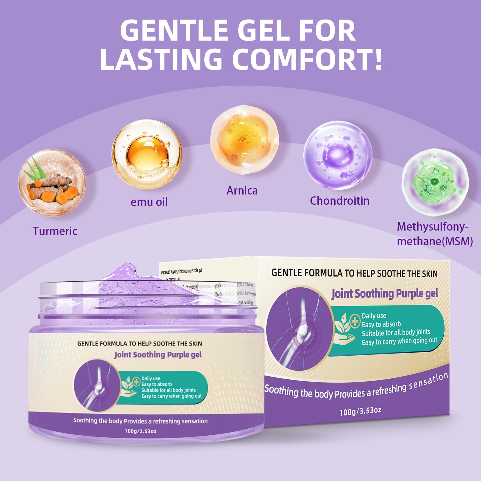 Nodfens Joint Pain Gel, Purple Relief Soothing Massage Cream for Knees, Neck, Feet, Hand Whole Body NodfensAu supplements