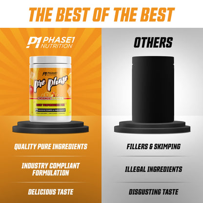 Pre Phase Daily Driver Orange Mango Pre Workout with 325mg Caffeine, Vitamin B12 Phase One NutritionUS supplements