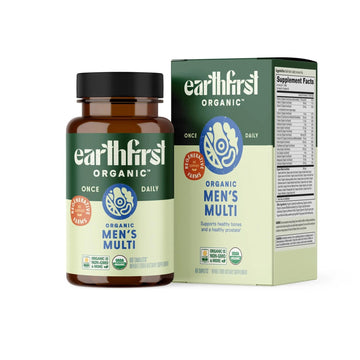EarthFirst Organic Men’s Multi Once Daily, Whole-Food Multivitamin with 19 Vitamins & Minerals for Energy, Heart, Bone Strength EarthFirst OrganicAu supplements
