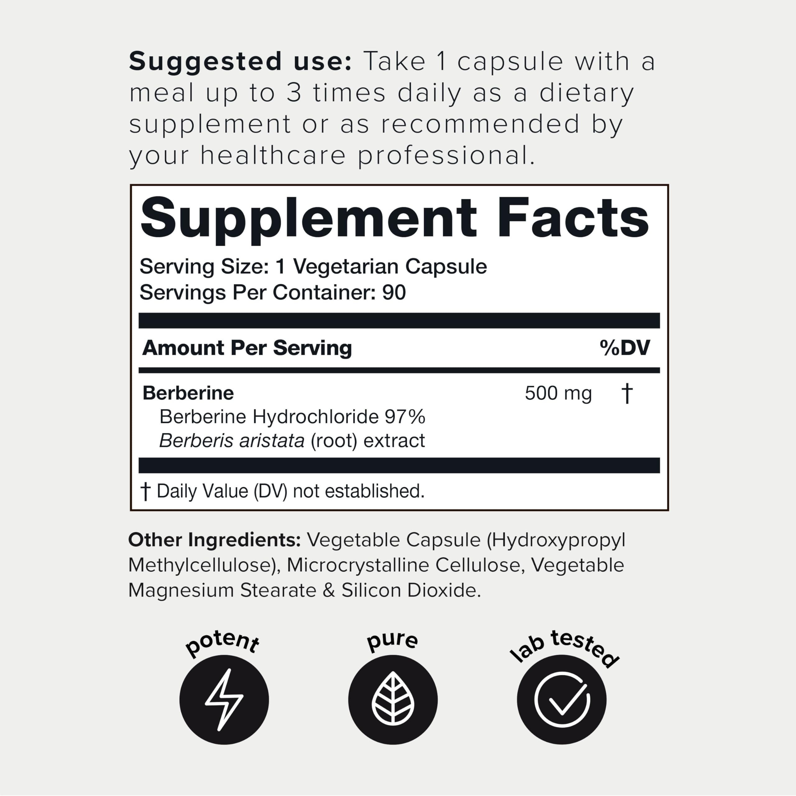 Toniiq Ultra High Strength Berberine HCl 500mg from The Himalayas - Berberine Suppleme ToniiqUS supplements