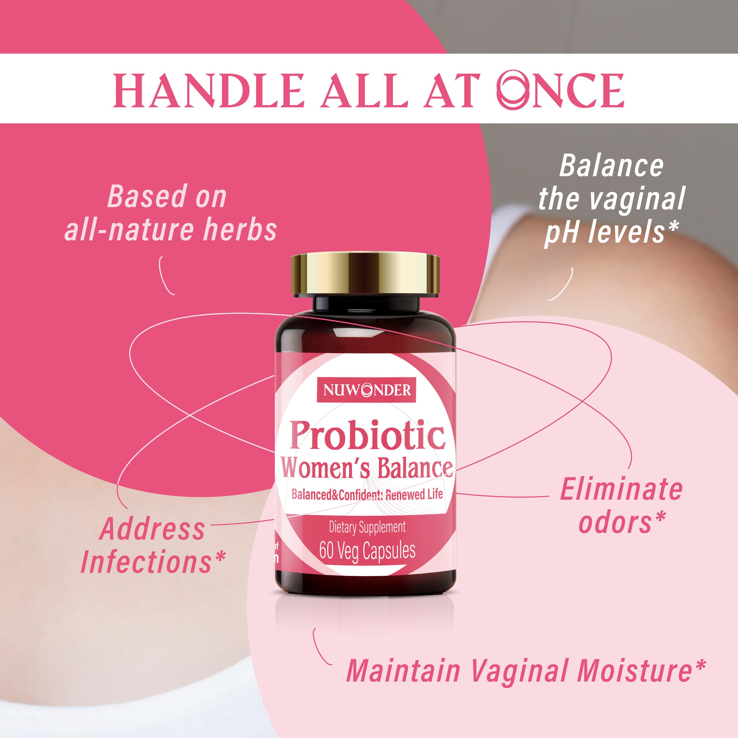 NUWONDER Women's probiotic - Natural Vaginal Support Supplement, Balanced & Confident NUWONDERAu supplements