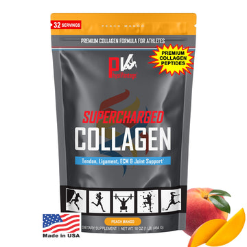 PhysiVantage Supercharged Collagen Peptides Powder - Hydrolyzed Collagen for Joint, Tendon, Ligament, & Skin Health Support - Peach Mango, Keto, Paleo, 16oz | Enhanced with Vitamin C, BCAAs, Grass-Fed PhysiVantageAu supplements