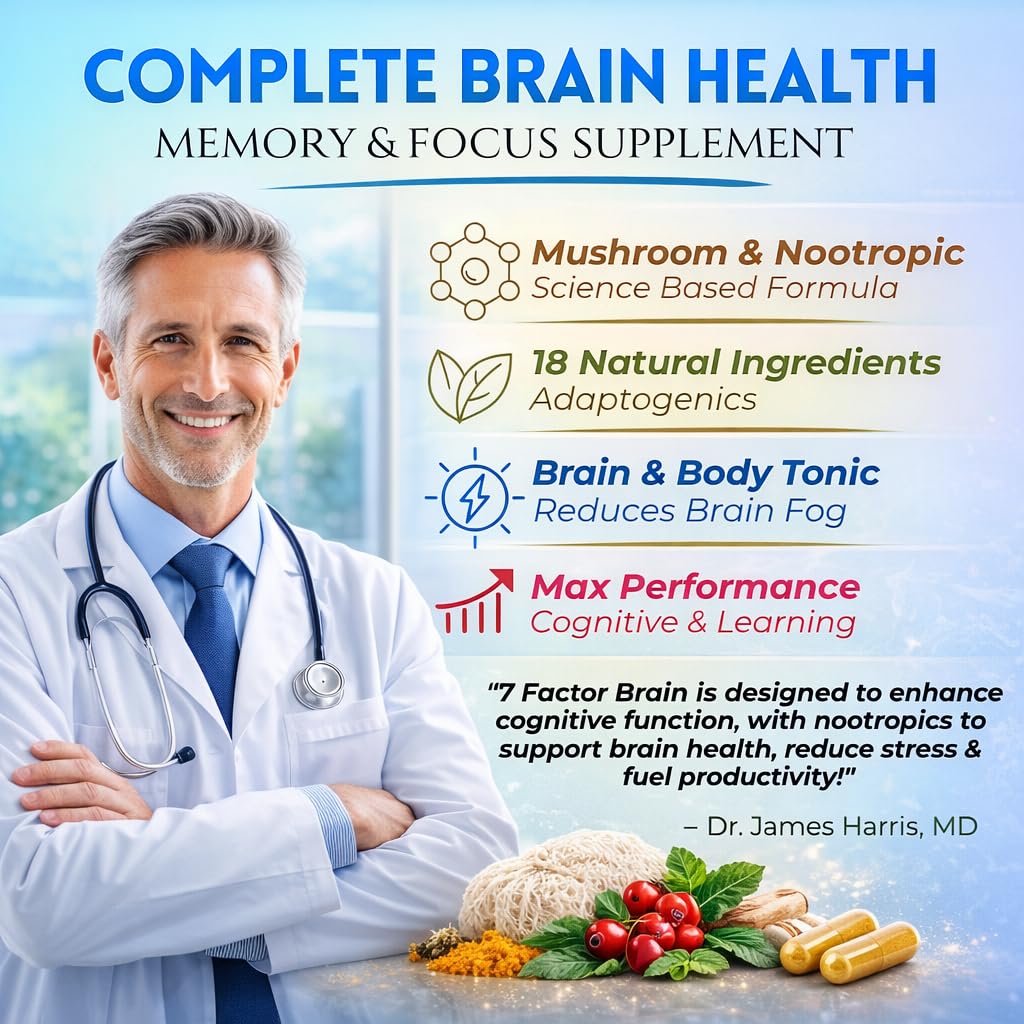 Brain Supplements for Memory & Focus - Nootropic Brain Health - Cognitive Performance, Clarity, Energy, Mental Vigor, Shilajit - Alpha Choline, Lion's Mane, Bacopa, 18 Premium Ingredients SCIENCE FORCEAu supplements