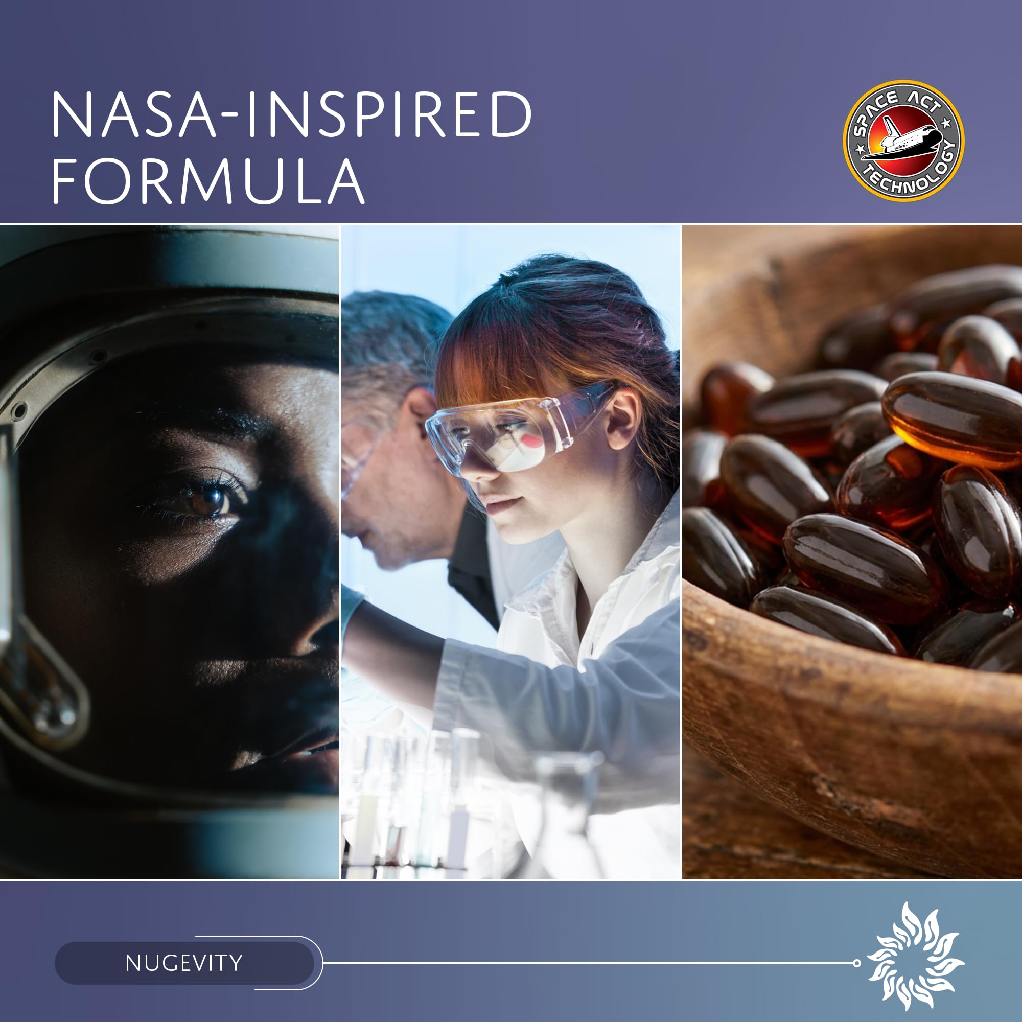 Nugevity OS2 Ocular Support Solution - Patented Eye Vitamins for Macular Health, Dry Eye and Blue Light - Lutein, Zeaxanthin, Omega 3, Astaxanthin and AREDS2 Supplements, Co-Developed by NASA, 90 ct NugevityAu supplements