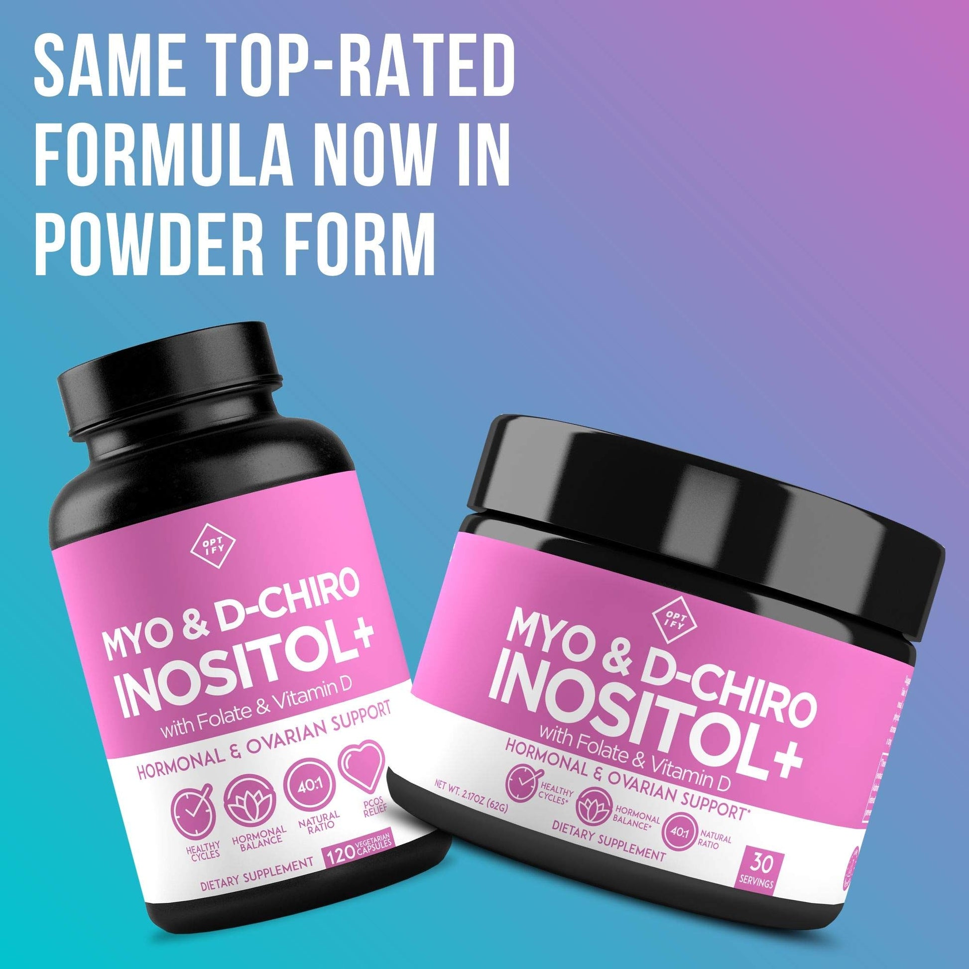 Premium Inositol Supplement Bundle - Myo-Inositol and D-Chiro Inositol Plus Folate OptifyUS supplements