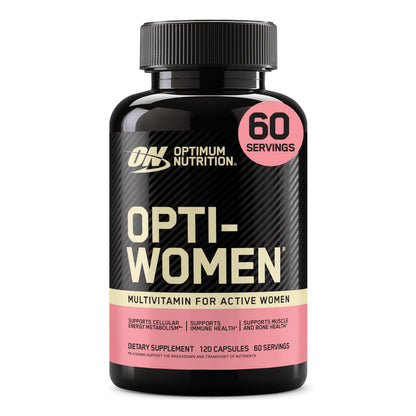 Optimum Nutrition Opti-Women, Vitamin C, Zinc and Vitamin D for Immune Support Womens Daily Multivitamin Supplement with Iron, Capsules, 120 Count Optimum NutritionUS supplements