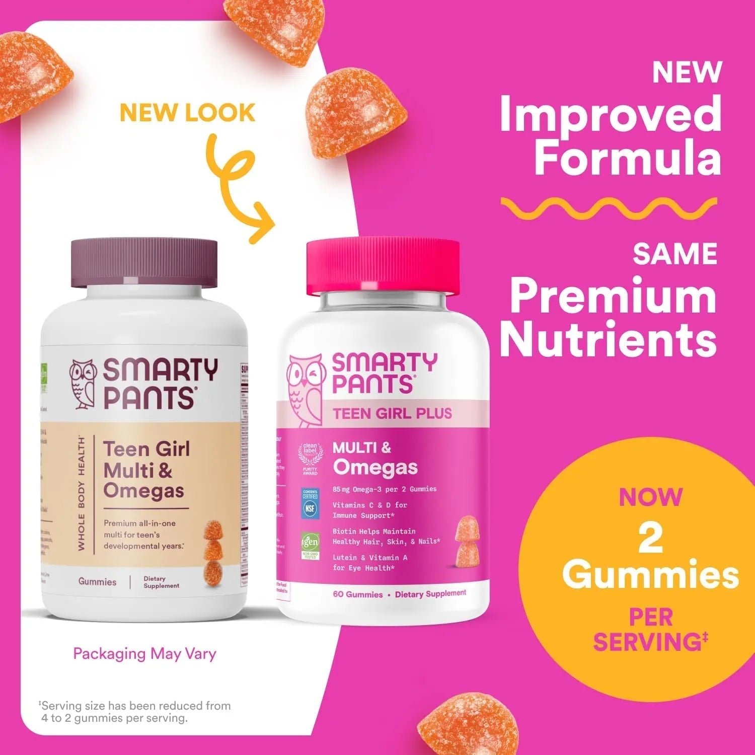 SmartyPants Teen Girl Multivitamin Gummies - Improved Formula: Omega 3 (DHA/EPA), Vitamin C, D3, B12, Vitamin A, K & Zinc SmartyPantsAu supplements