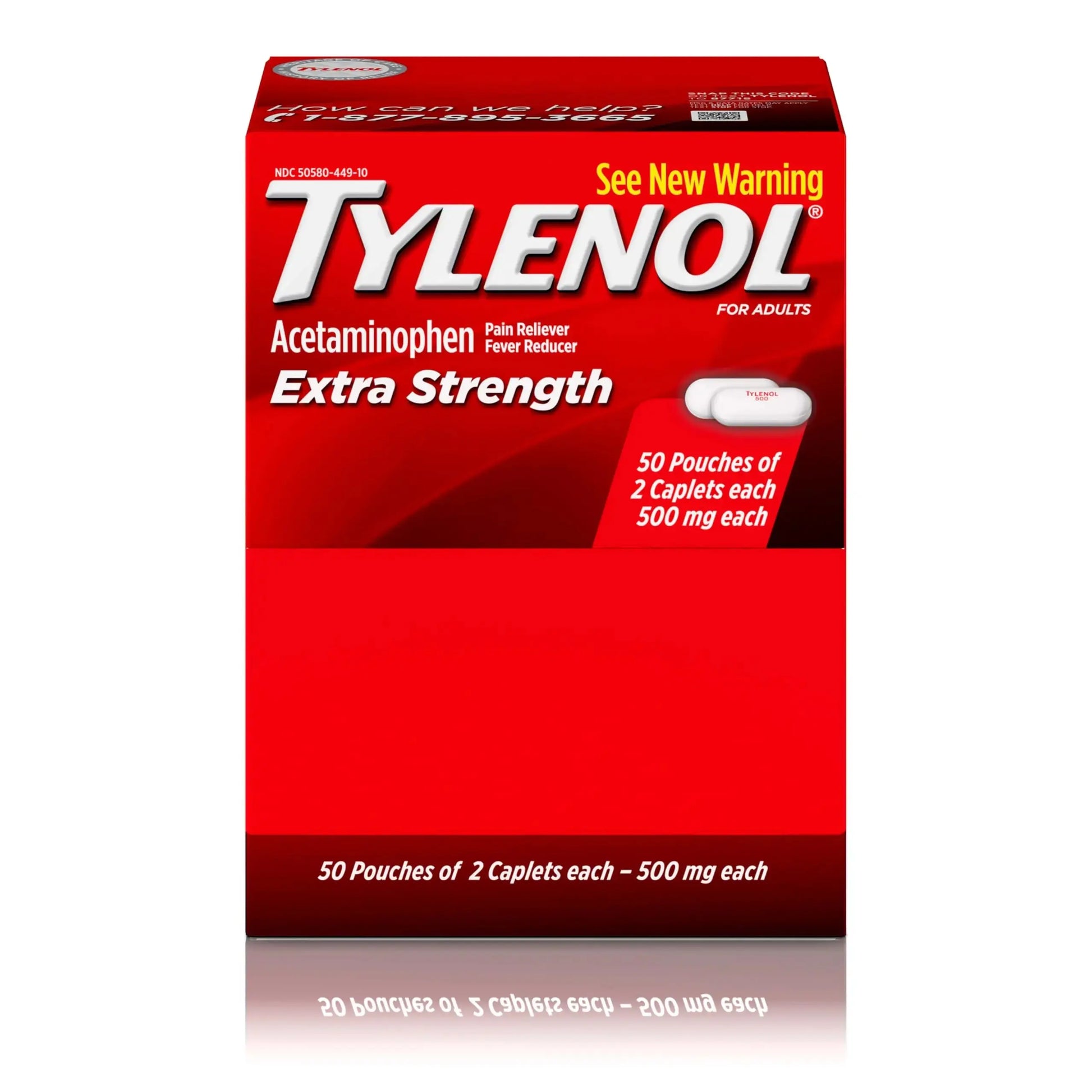 Tylenol Extra Strength Acetaminophen Caplets, 500 mg, Pain Relief & Fever Reducer for Headache, Backache, Toothache, Menstrual Cramps & Pain, Travel-Friendly Packaging, 2-Caplet Pouches, 50 Count TylenolAu supplements
