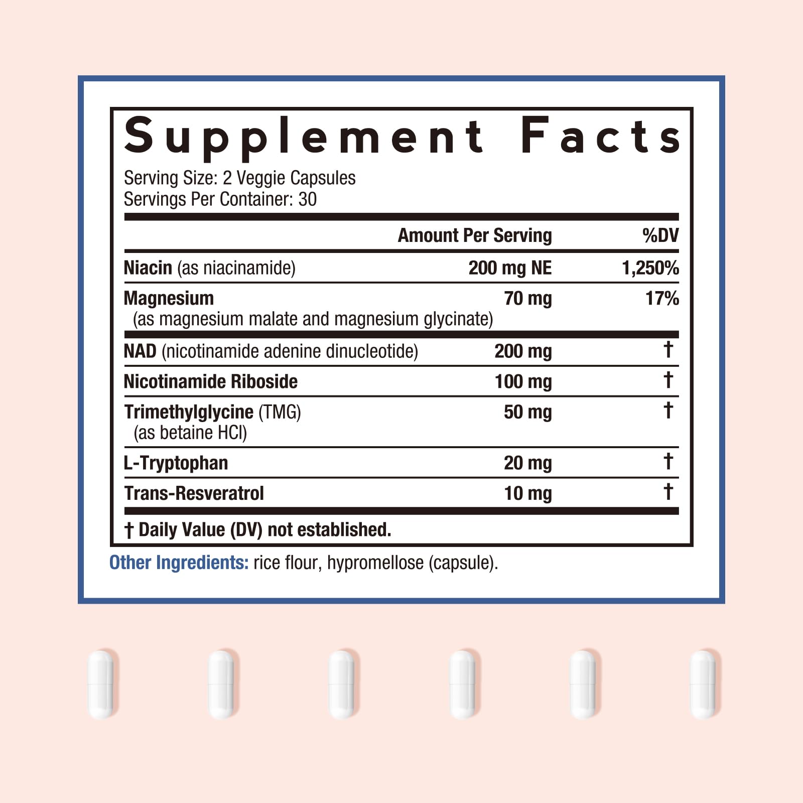 Doctor's Recipes NAD Supplement, Nicotinamide Riboside, Resveratrol, NMN Alternative for Anti-Aging, w/Magnesium Glycinate & L-Tryptophan, 650mg Per Serving, Energy & Mood Boost, 60 Vegan Capsules Doctor's RecipesAu supplements