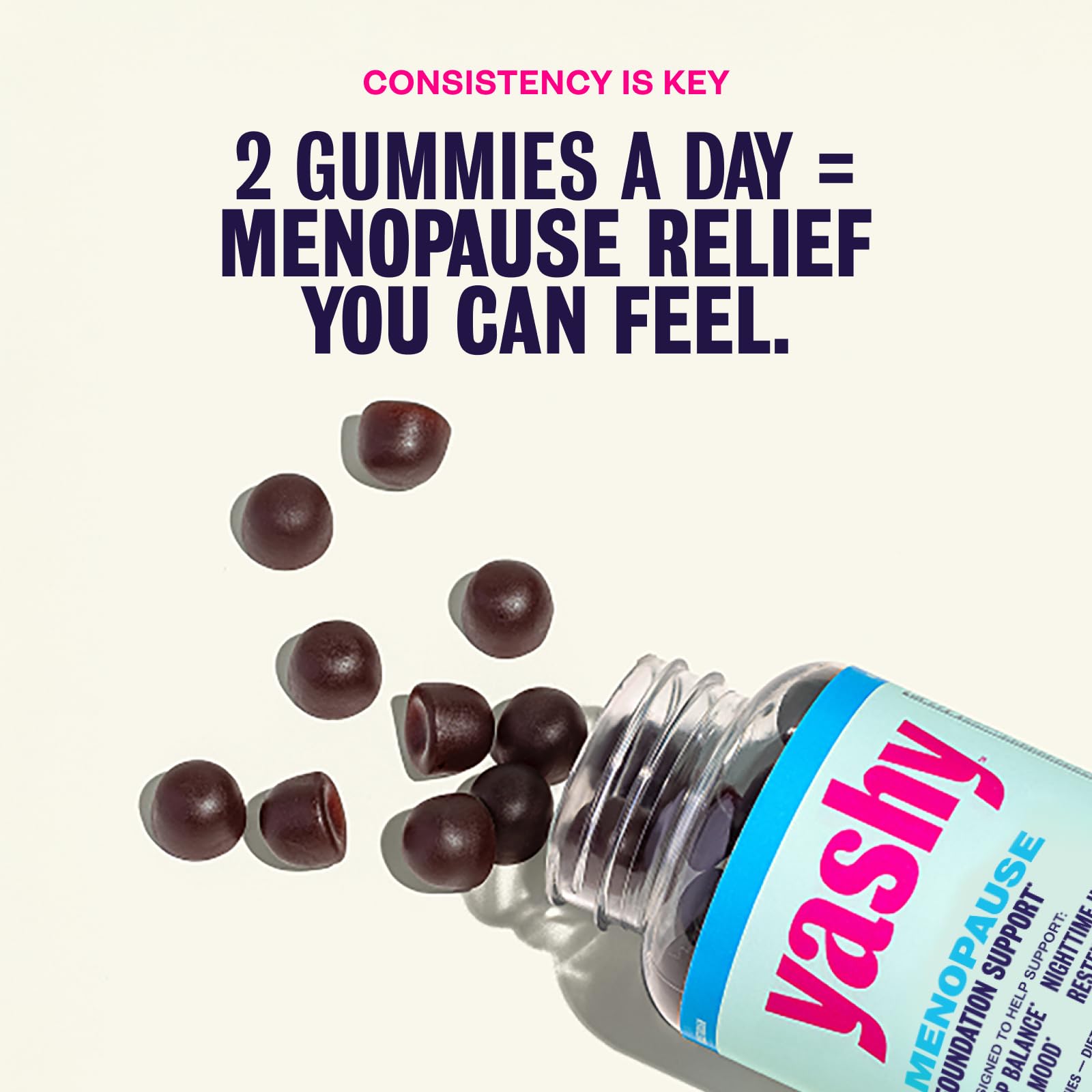 Yashy Gummies for Menopause | Hormone-Free Supplements for Women | Clinically Backed | 30 Servings | Helps Alleviate Hot Flashes, Night Sweats, & Mood Swings | Supports Libido | BlackBerry Flavor YASHYAu supplements