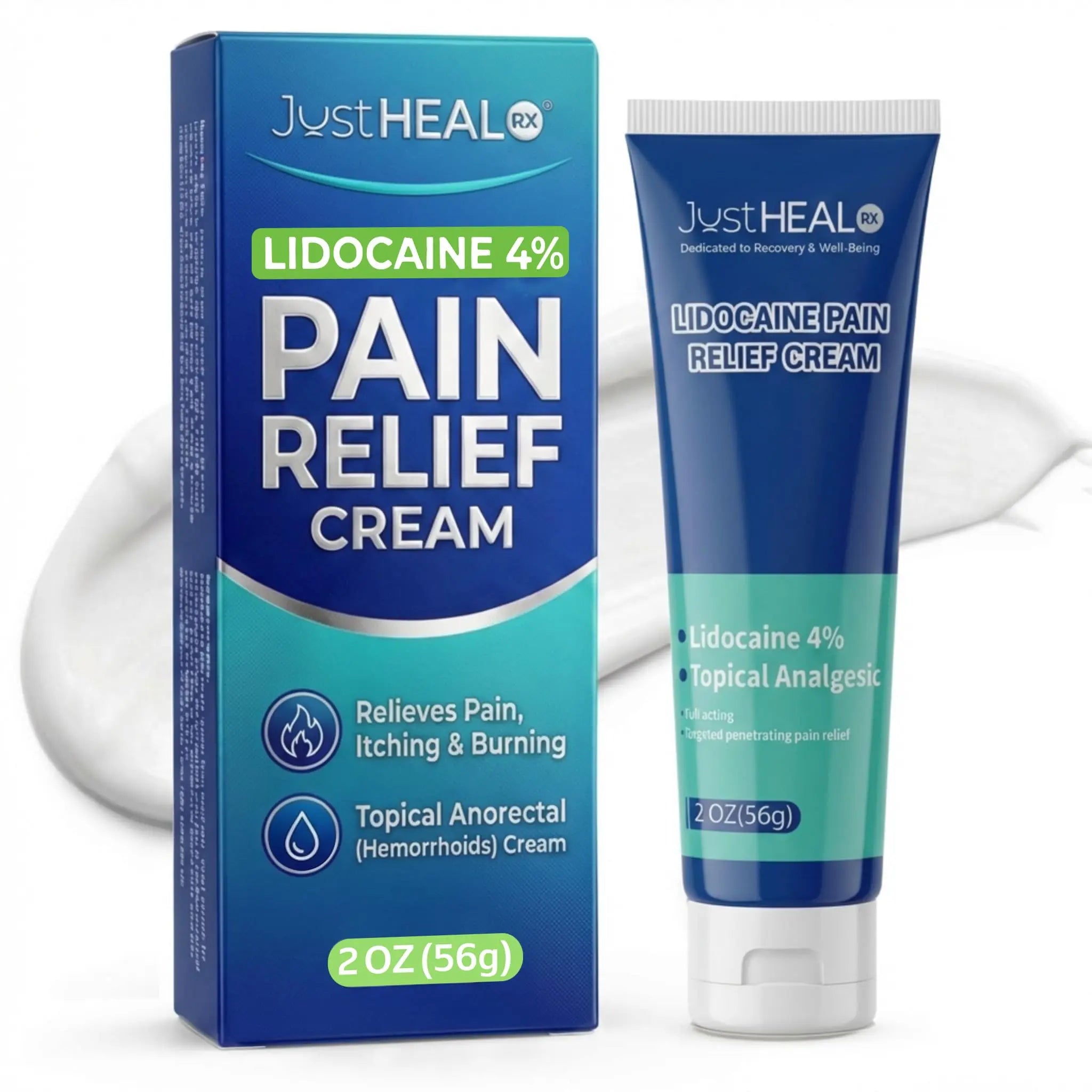 JustHeal RX Lidocaine Cream for Hemorrhoids | 2 OZ Tube – Fast-Acting 4% Lidocaine Numbing Cream & Topical Analgesic Cream for Anorectal Itch Relief | OTC Lidocaine Cream Maximum Strength JustHeal RXAu supplements