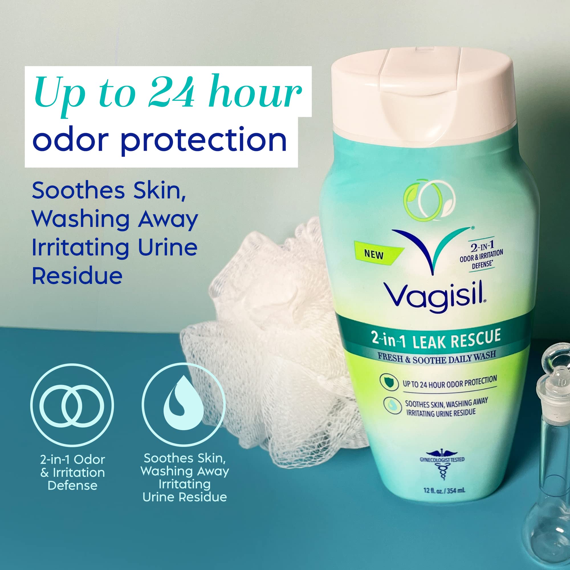 Vagisil 2-in-1 Leak Rescue Daily Intimate Feminine Wash for Women, Gynecologist Tested & Hypoallergenic VagisilAu supplements