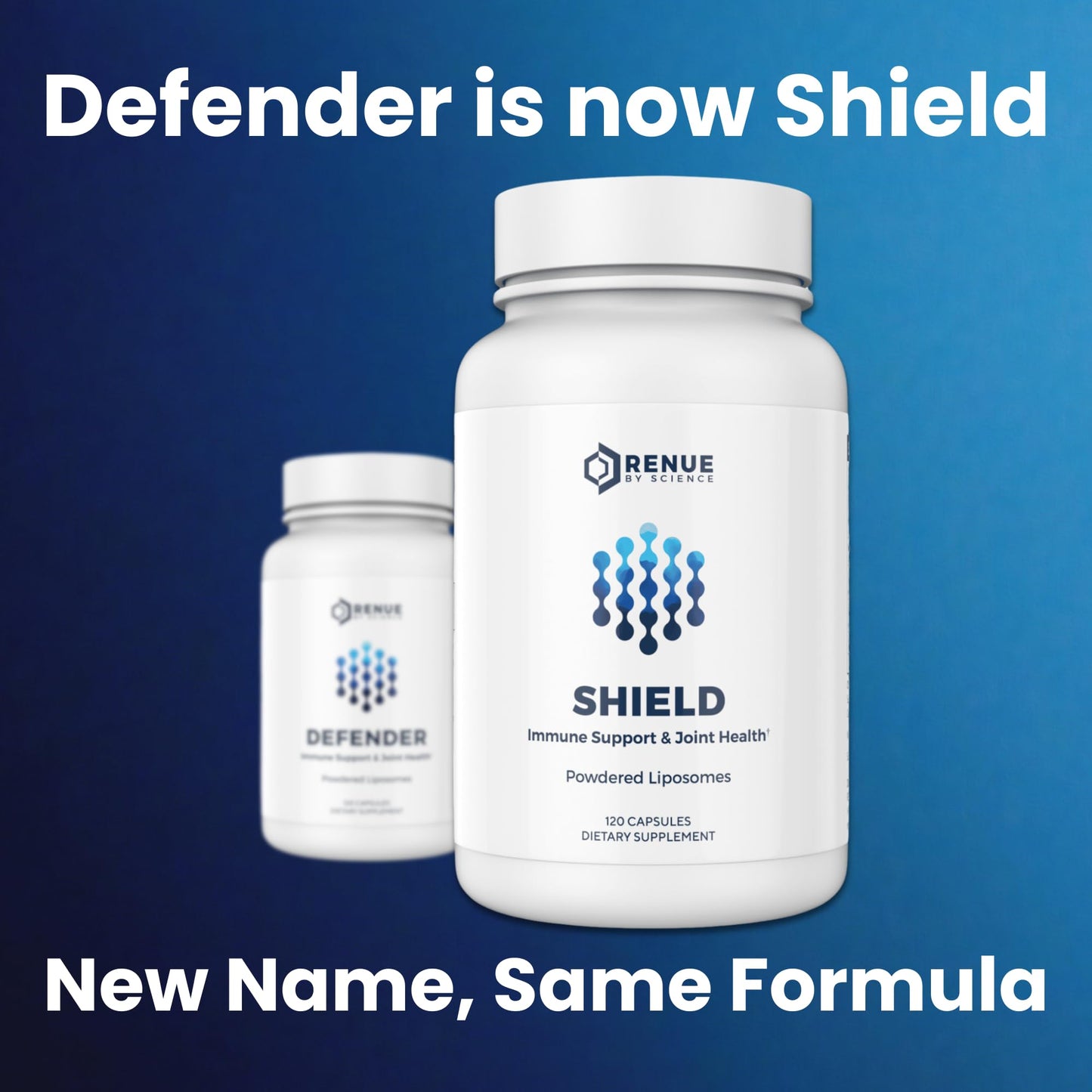 Renue By Science Shield | Liposomal Vitamin C CaAKG P.E.A Hyaluronic Acid Supplement | 120 Capsules with Vitamin C (500mg) CA AKG (150mg) Palmitoylethanolamide (75mg) HLA (75mg) | Made in The USA Renue By ScienceUS supplements