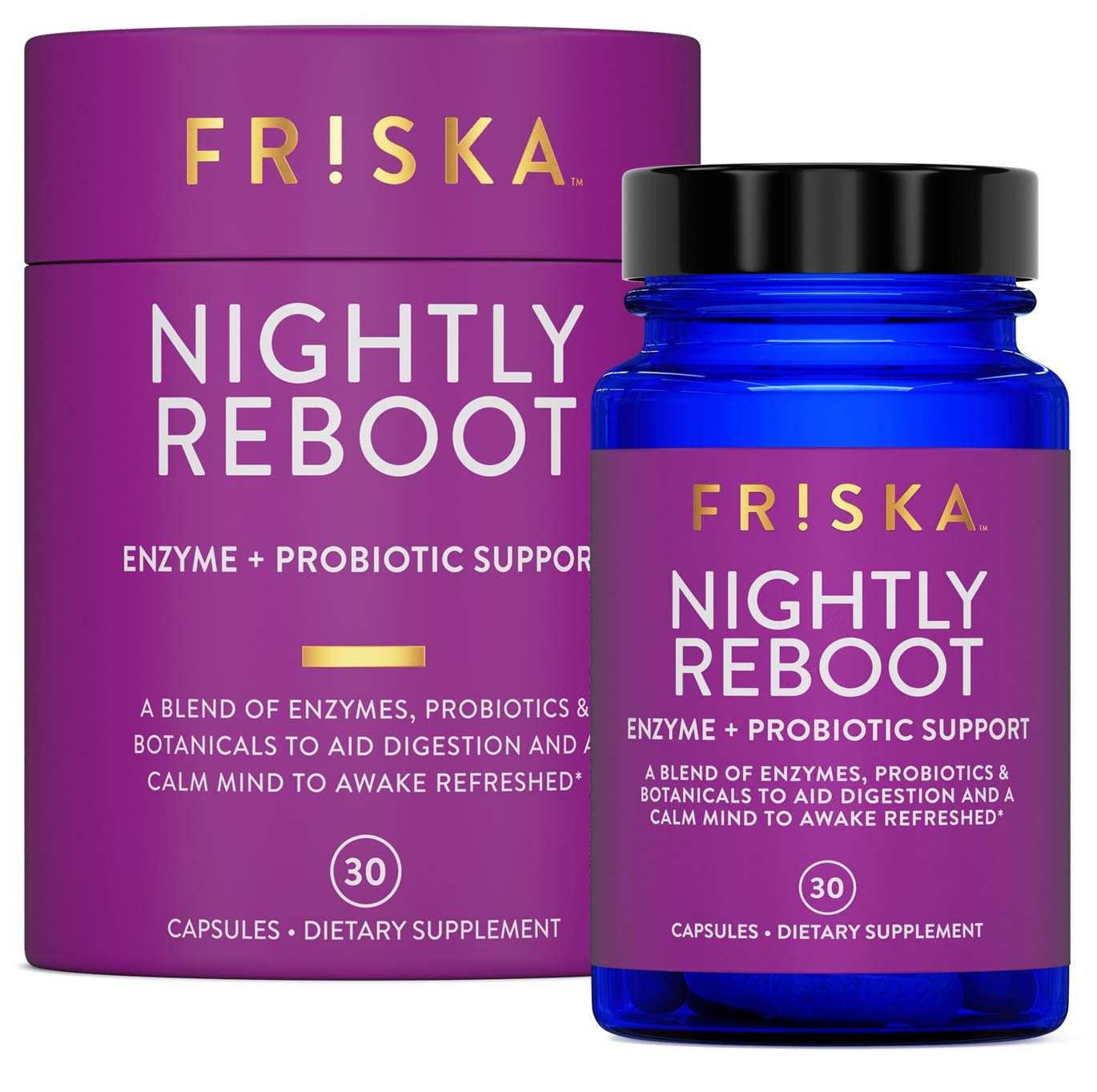 FRISKA Nightly Reboot Enzyme and Probiotics Supplement, Promotes Better Digestion FR!SKAAu supplements