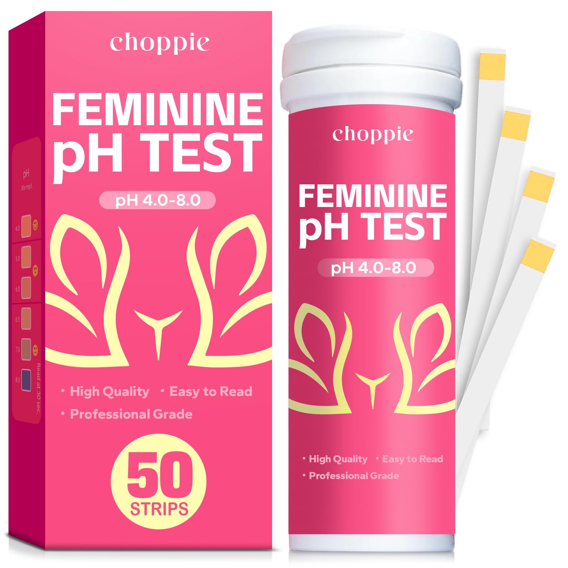Choppie Vaginal Health pH Test Strips (50 Strips), pH Balance Test Strips for Women, Vaginal pH Test Strips ChoppieAu supplements