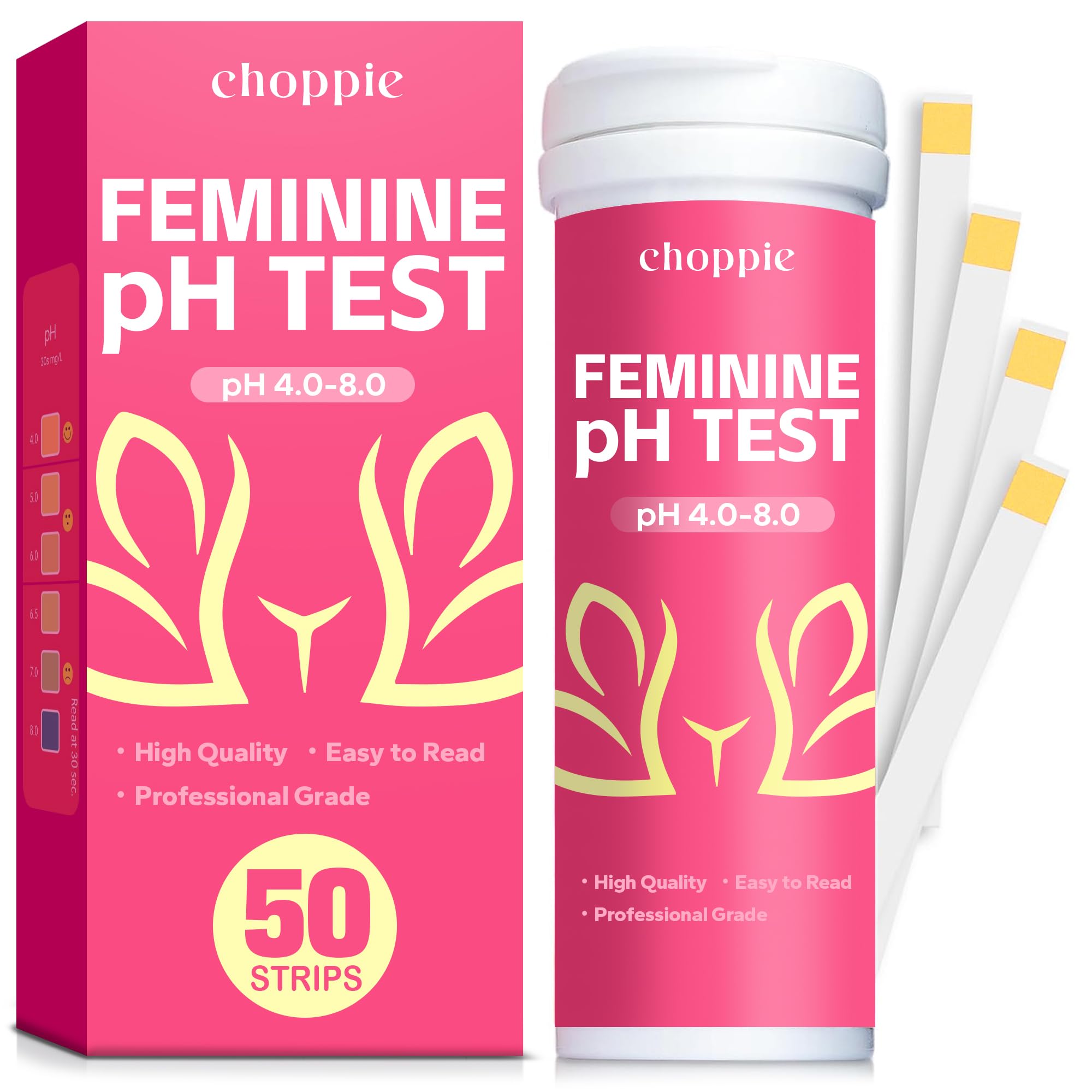 Choppie Vaginal Health pH Test Strips (50 Strips), pH Balance Test Strips for Women, Vaginal pH Test Strips ChoppieAu supplements