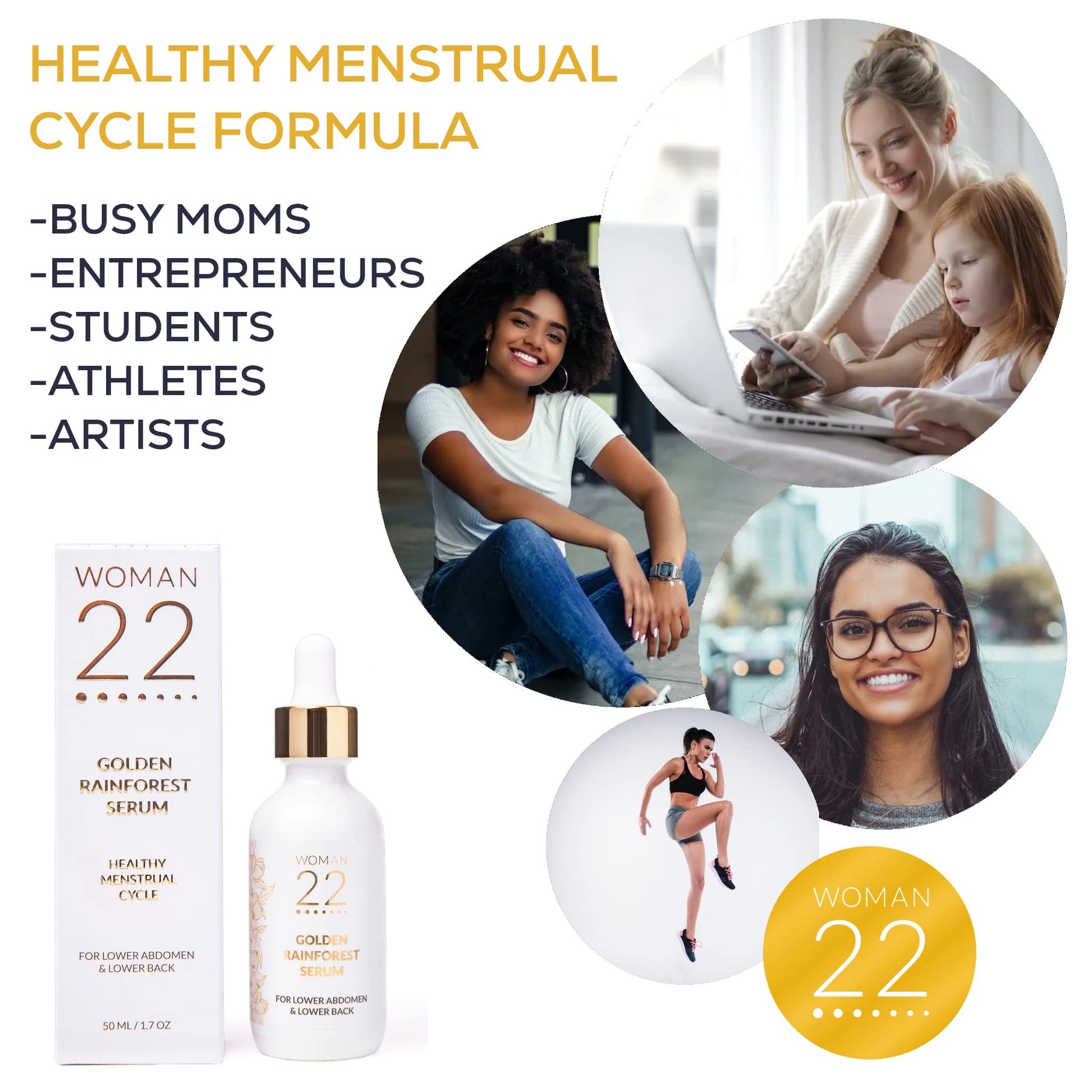 Topical Soothing Serum for Difficult Periods, Cramps, Bloating & more. Apply Lower Abdomen Woman 22Au supplements
