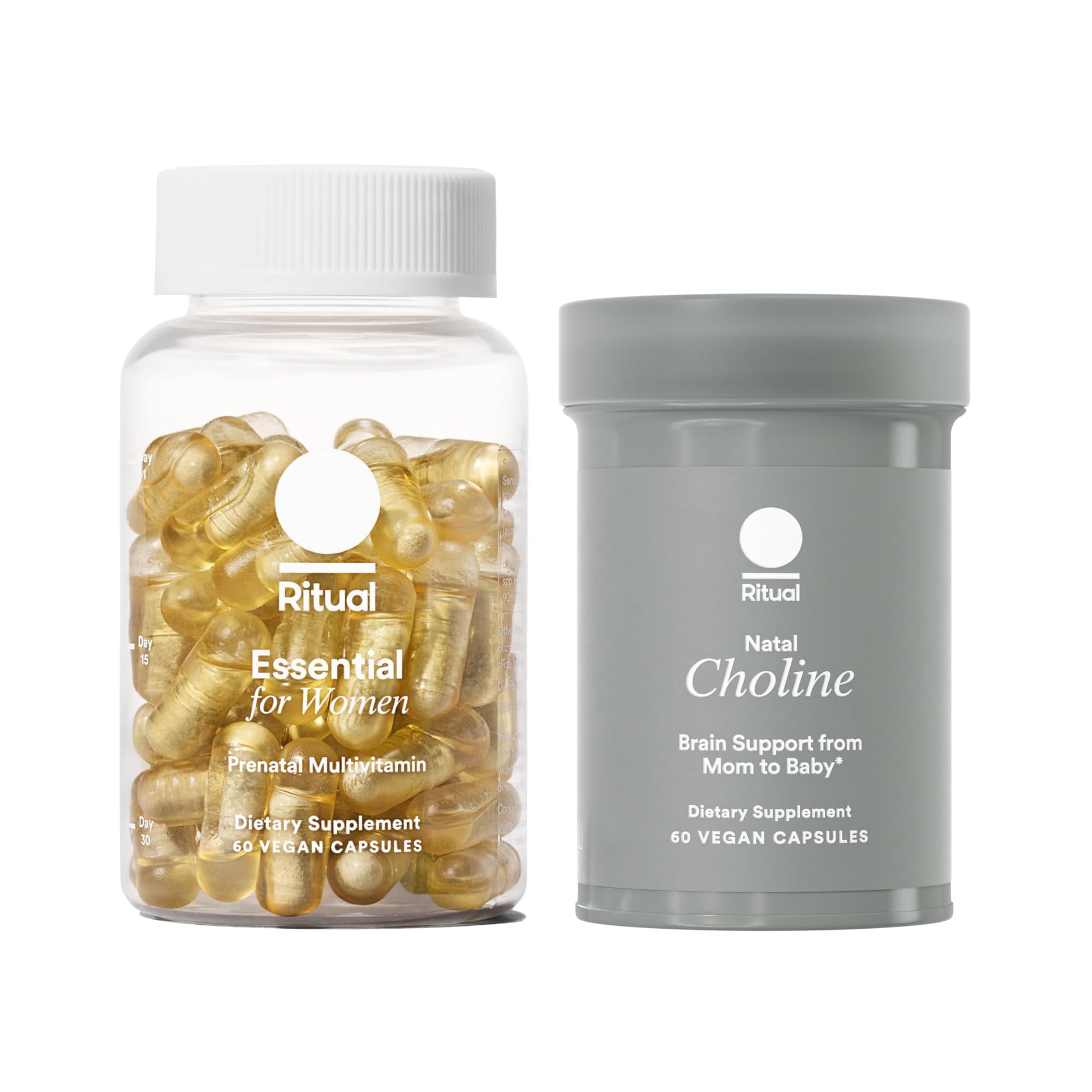 Ritual Mom-to-Baby Set with Prenatal Vitamins and Natal Choline Supplements, Supports Pregnancy, Baby's Cognitive Function, Fetal Brain Development, 30 Day Supply RitualUS supplements