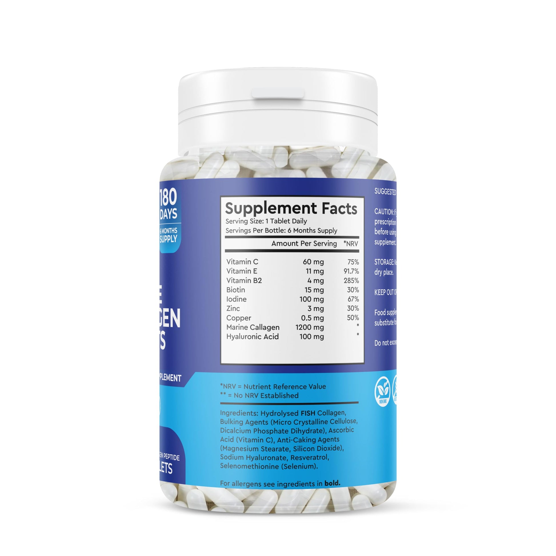 Marine Collagen Tablets 1200MG - 2400MG - 180 Days Supply GenericAu supplements