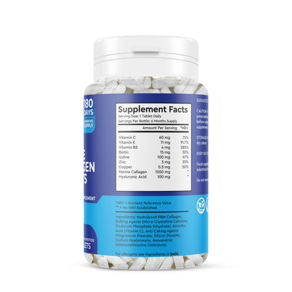 Marine Collagen Tablets 1200MG - 2400MG - 180 Days Supply GenericUS supplements