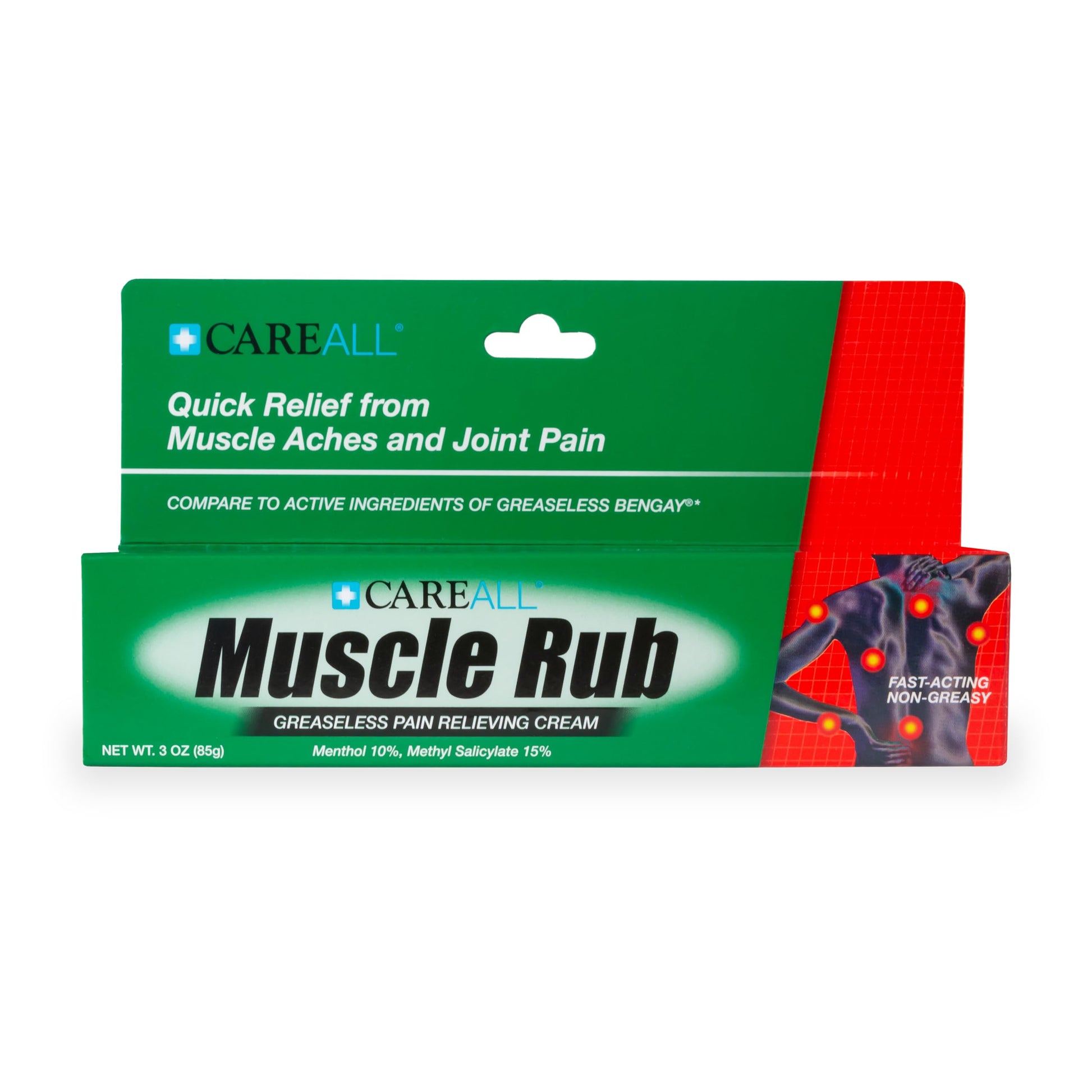 CareAll Muscle Rub Non-Greasy Cream 3.0 oz. Ultra Strength. Relief from Minor Aches and Pains in Muscles and Joints. 10% Menthol & 15% Methyl Salicylate CareAllAu supplements